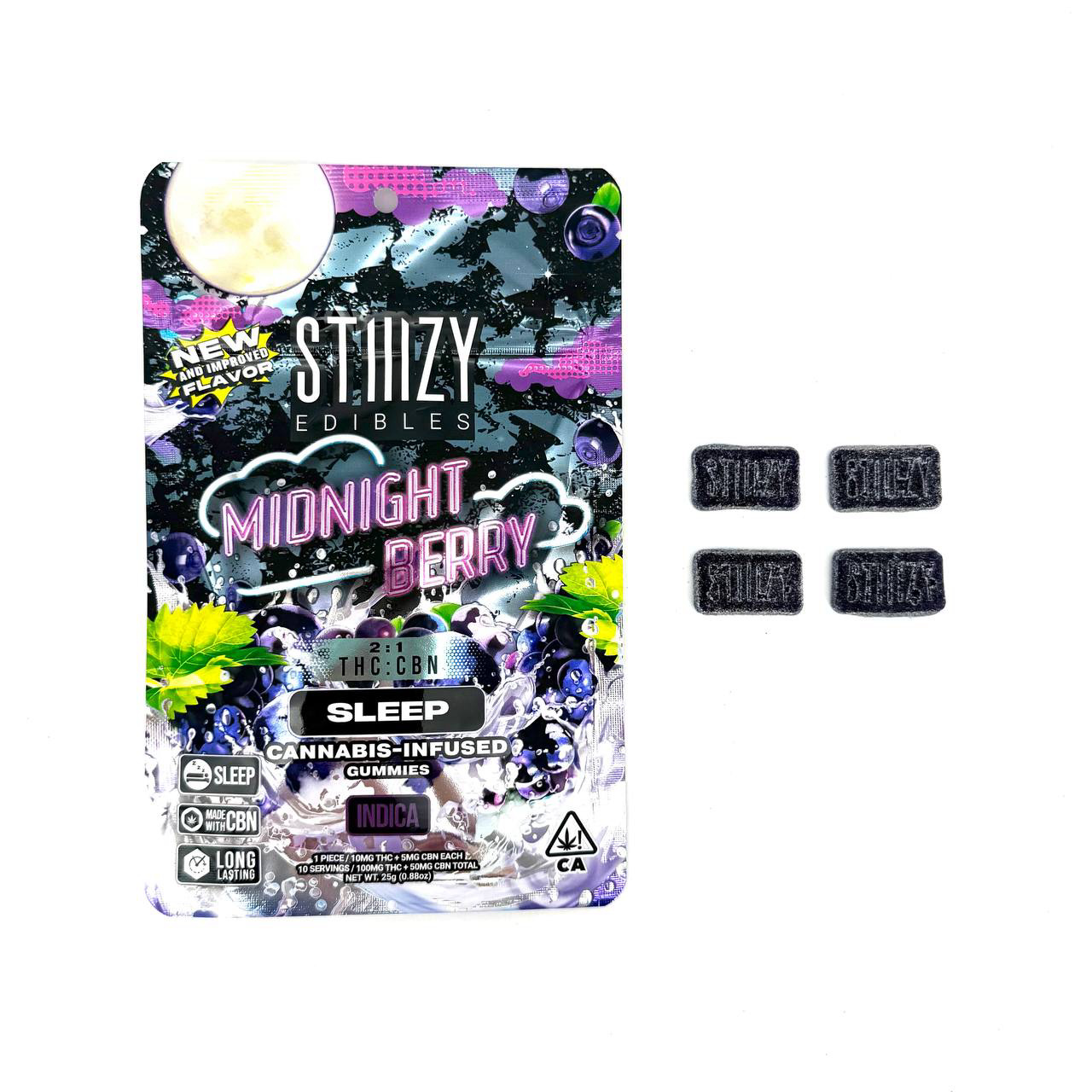 🌙💤 Stiiizy Sleep Gummies – 100mg THC + 50mg CBN 🍬 10mg THC + 5mg CBN per gummy • Microdose-Friendly • Nighttime Relief - Image 2