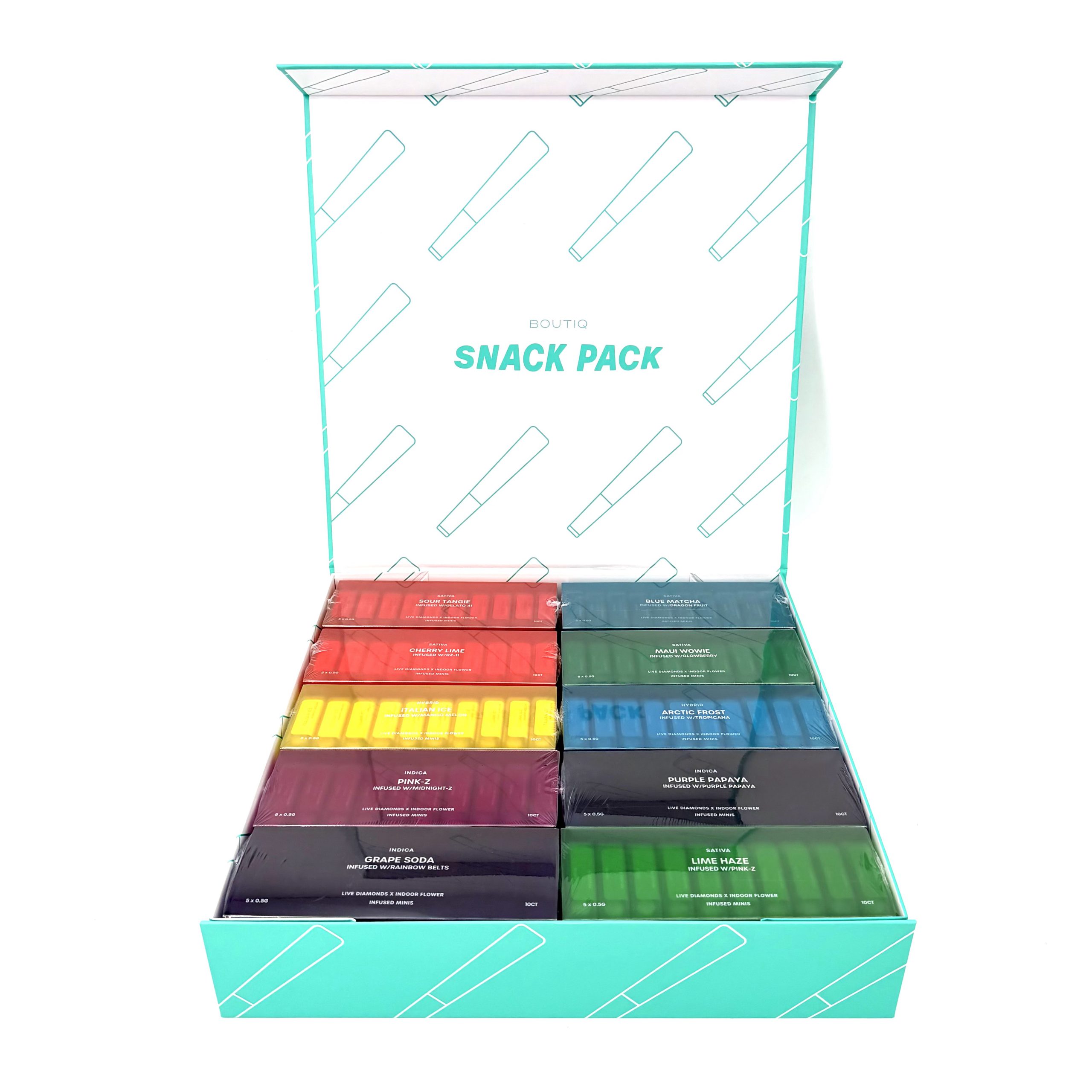 πΏ Boutiq Snack Pack Mini Pre-Rolls β 2.5g (5 x 0.5g Minis) β¨ Infused with Premium Live Diamonds - Image 3